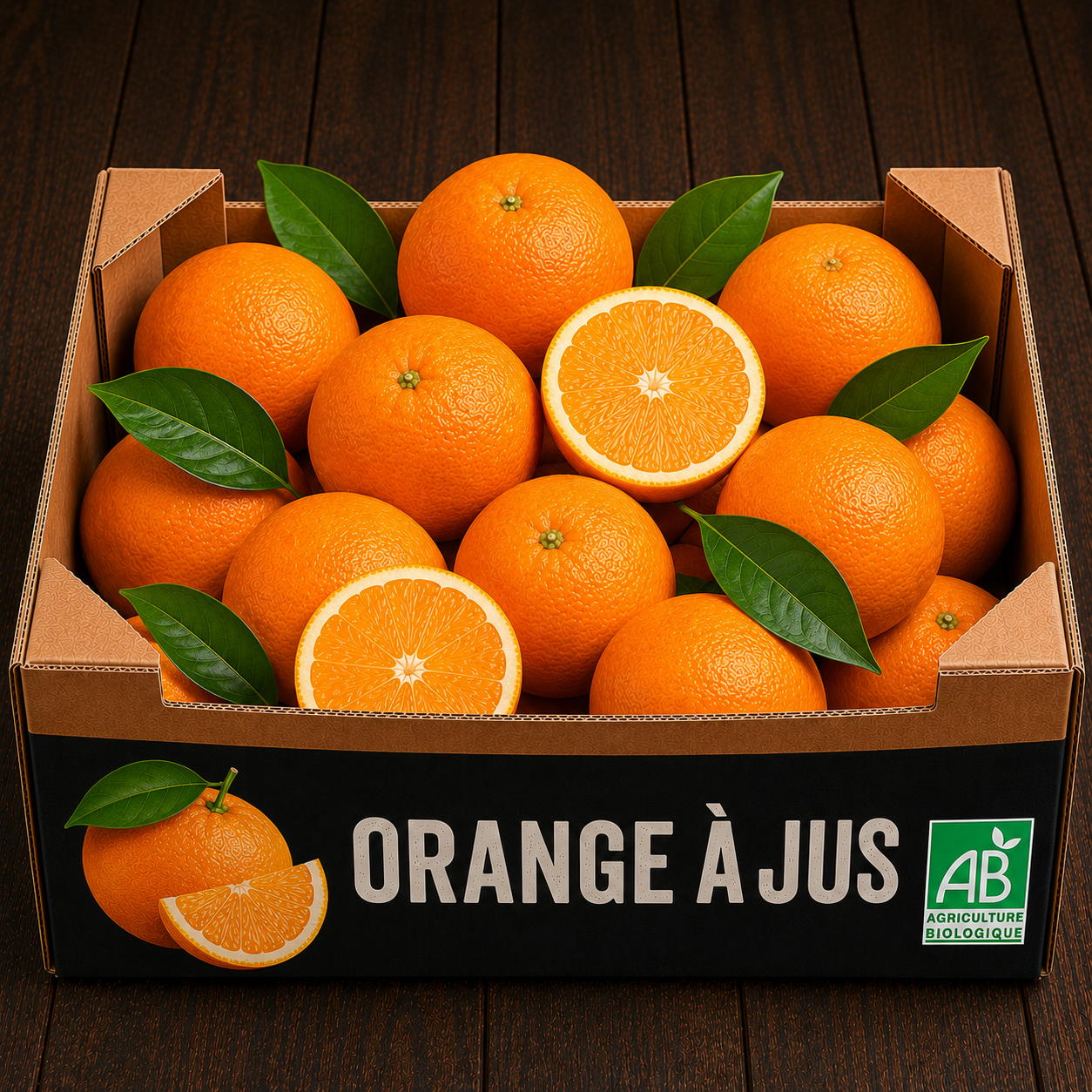 Orange à jus vendu à la caisse